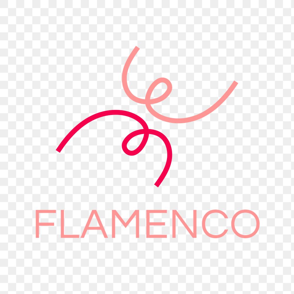 Flamenco dancing logo png, sports club graphic in modern design