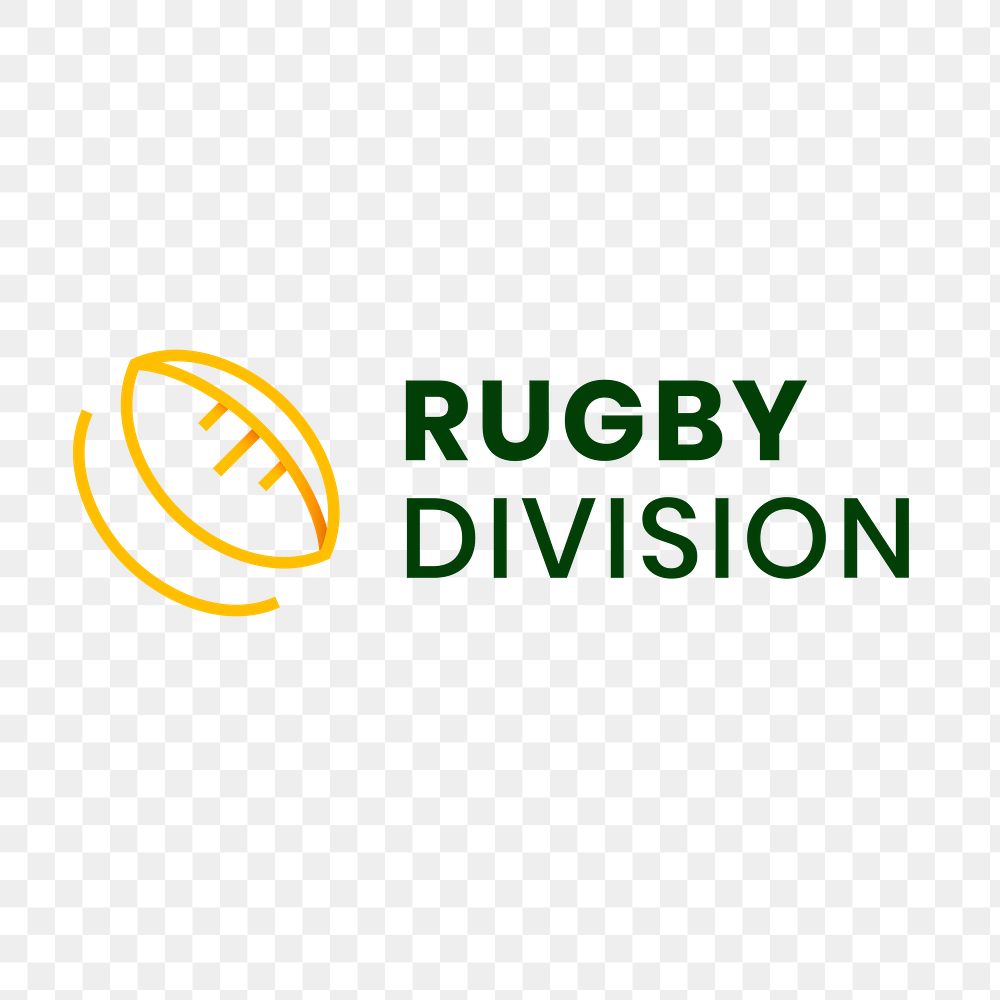 Rugby logo png transparent, sports club business graphic in gradient design