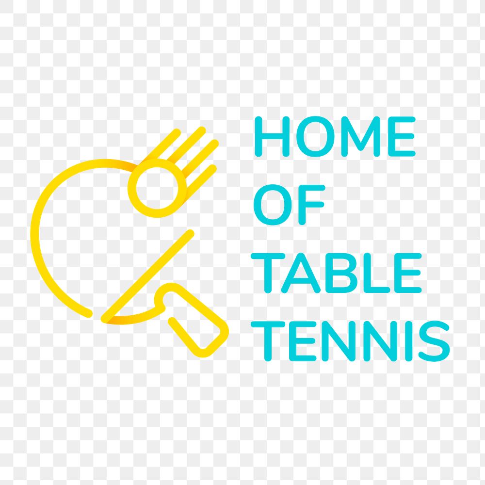 Sports business png logo, table tennis club in gradient design