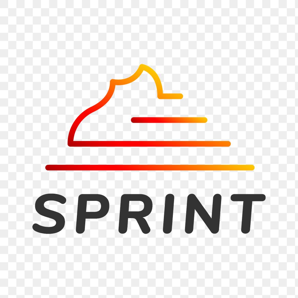 Sports logo png transparent, gradient business branding graphic