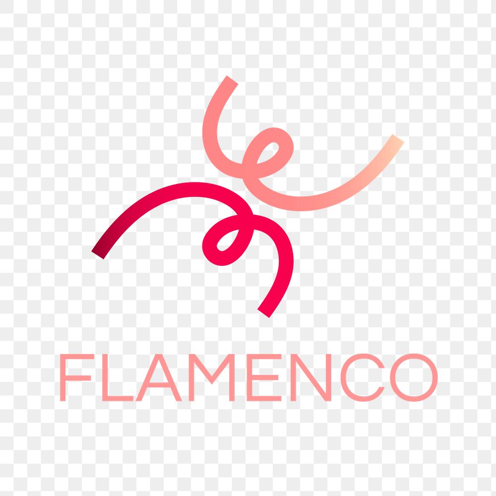 Flamenco dancing logo png, sports club graphic in gradient design