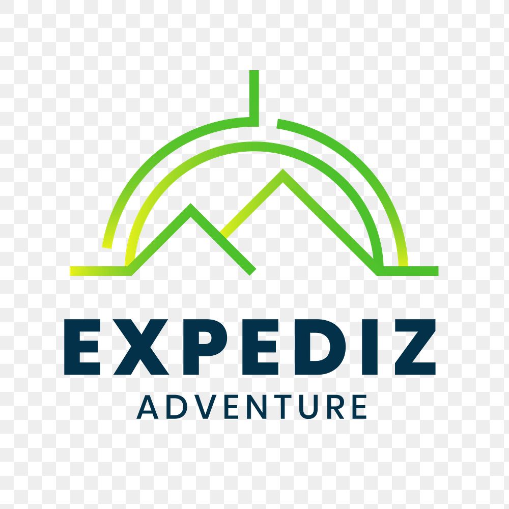 Adventure sports logo png, mountain climbing business transparent graphic
