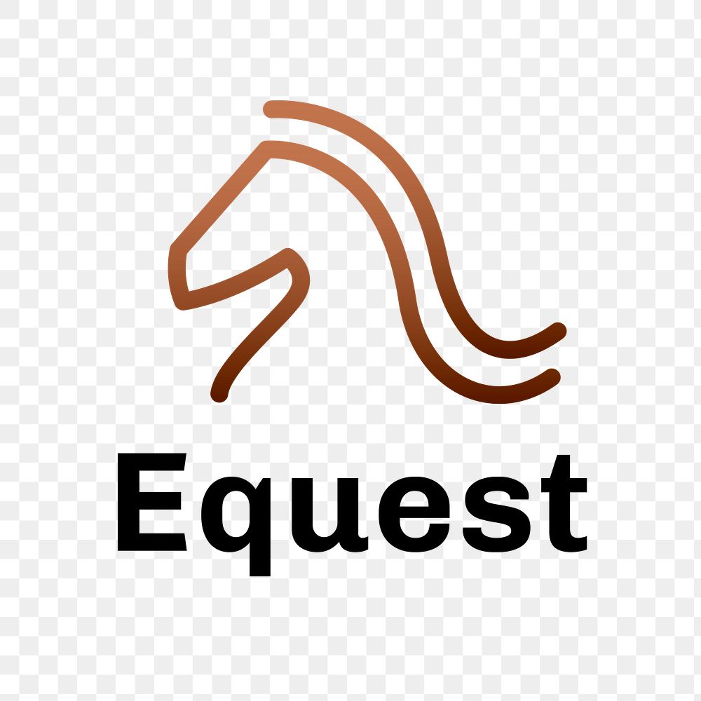 Equestrian club logo png, horse riding business, gradient design