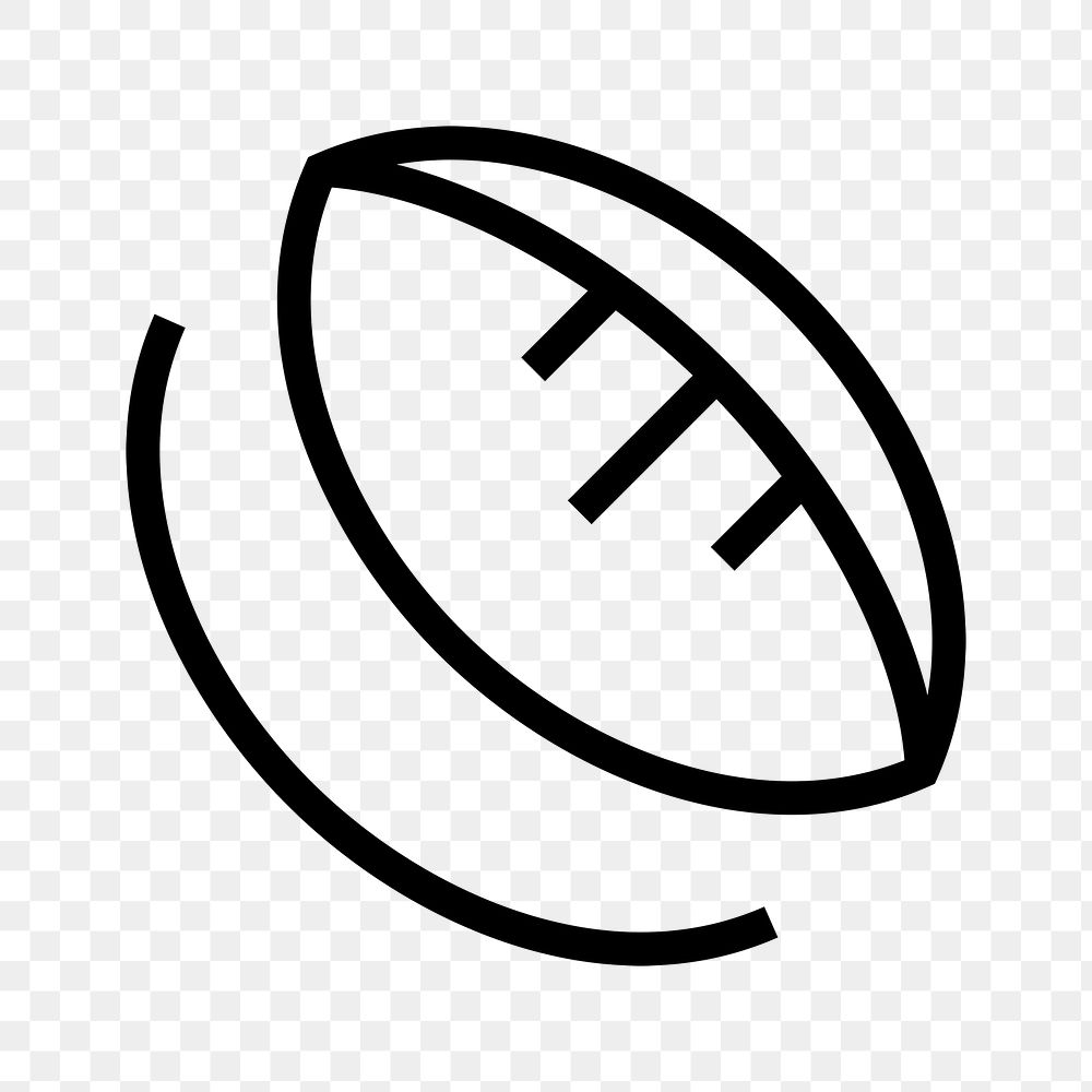 Rugby sports png logo element, black minimal illustration