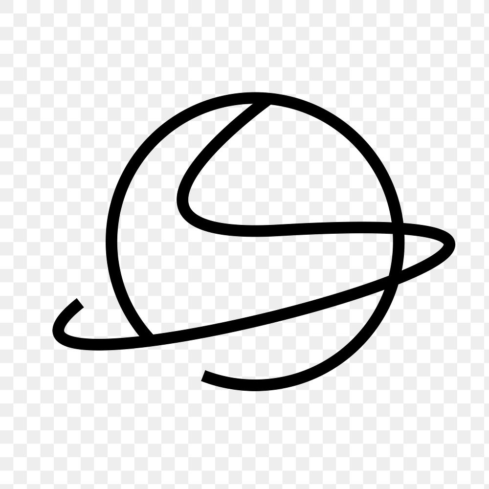 Ball sports png logo element, black minimal illustration