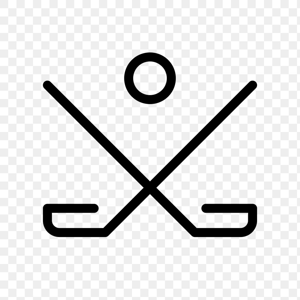Hockey png logo element, sports illustration in black minimal design 