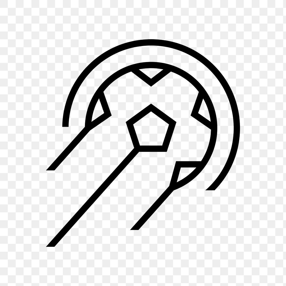 Football logo png element, black minimal sports illustration