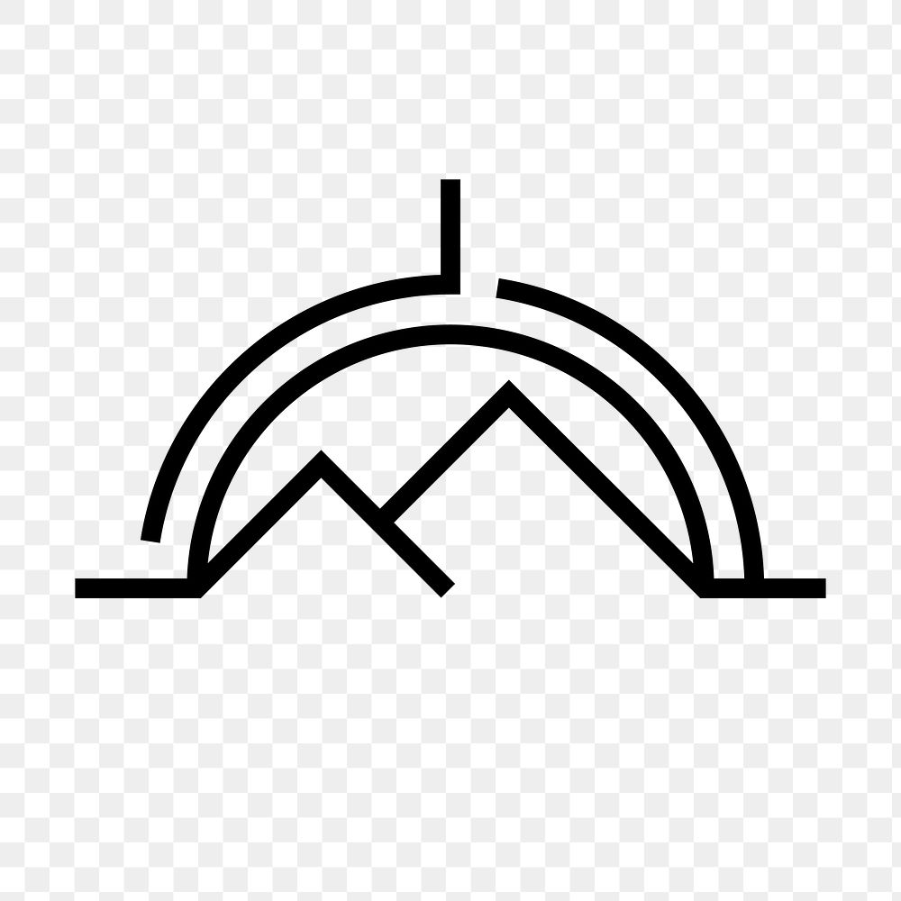 Mountain png logo element, adventure sports, black minimal design