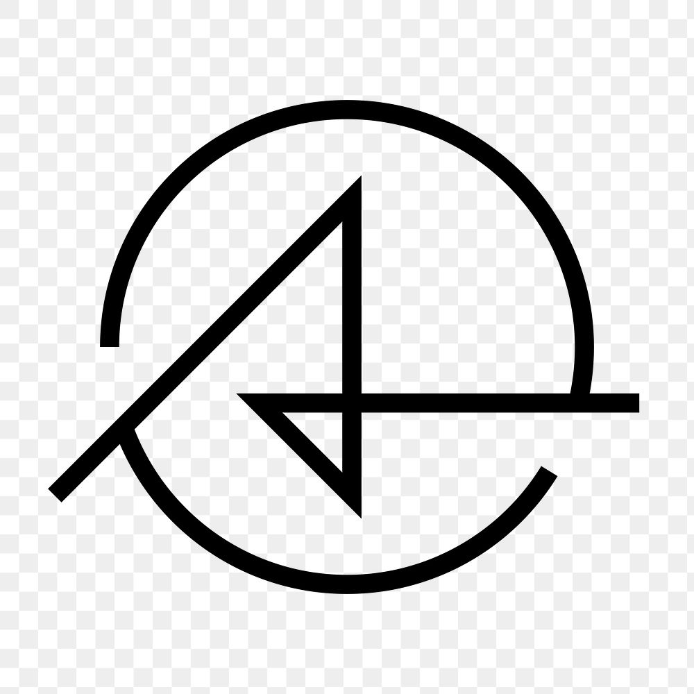 Abstract line png logo element, black minimal design