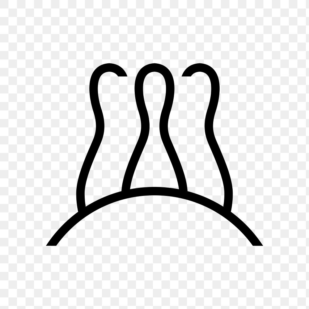 Bowling png logo element, sports illustration in black minimal design  