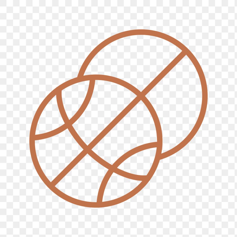 Basketball sports png logo element, brown illustration