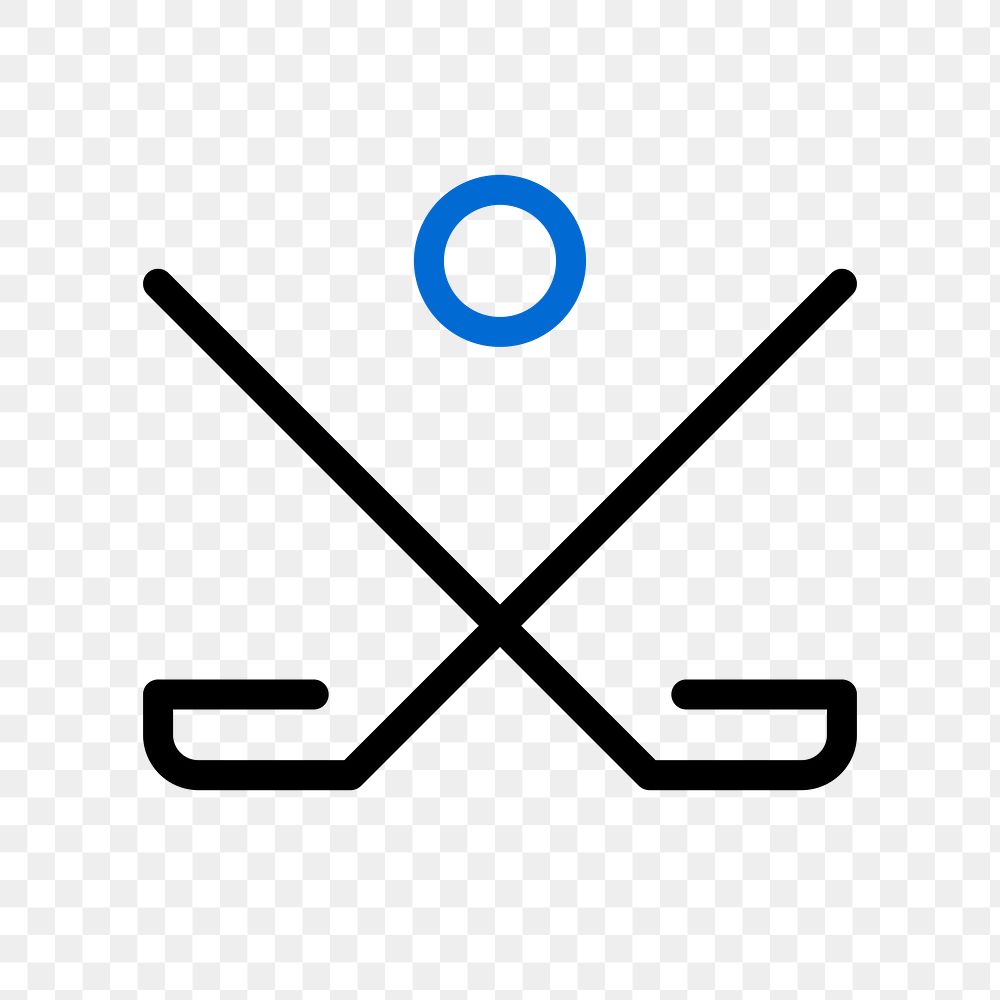 Hockey png logo element, sports illustration in black design 