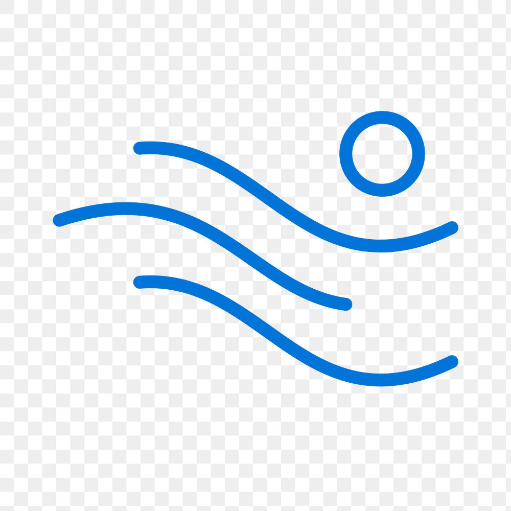 Blue wave png logo element, sports illustration