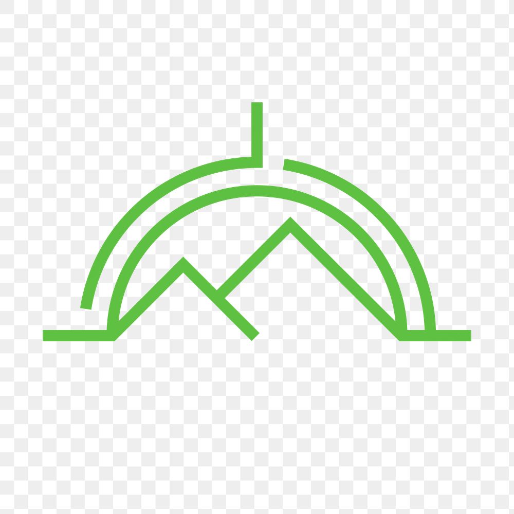 Mountain png logo element, adventure sports, green design