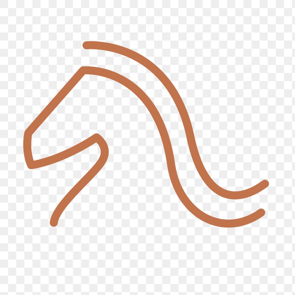 Horse png logo, equestrian sports element in minimal design