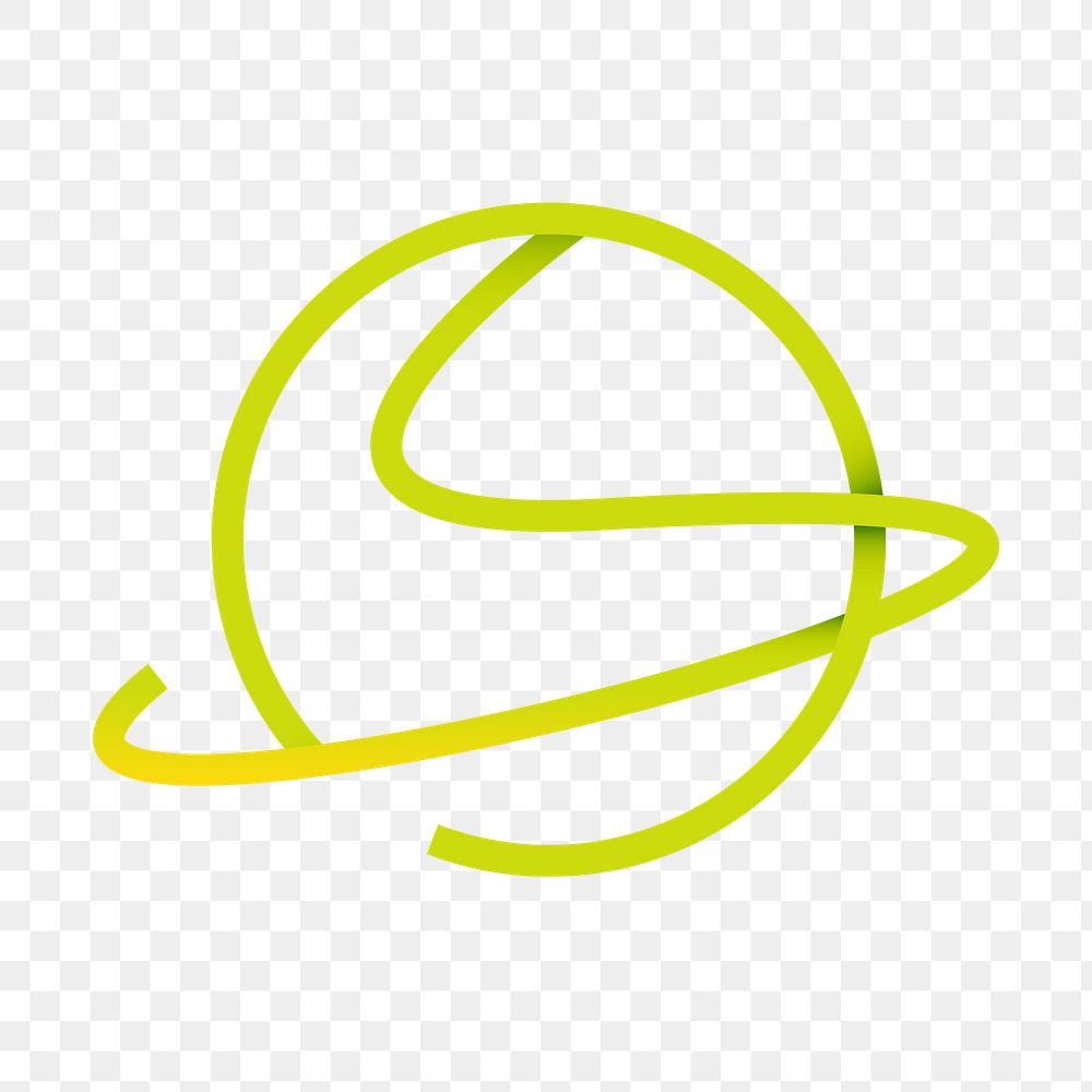 Ball sports png logo element, green gradient illustration