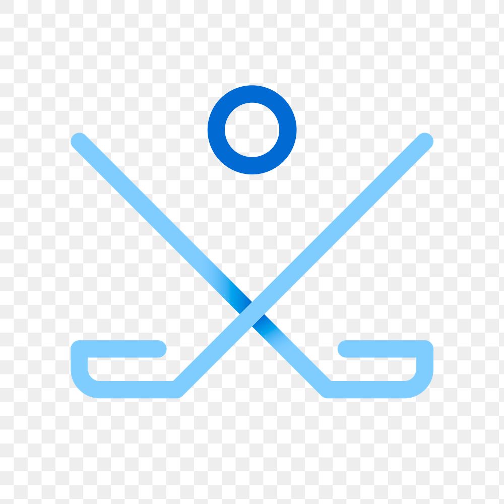 Hockey png logo element, sports illustration in blue gradient design