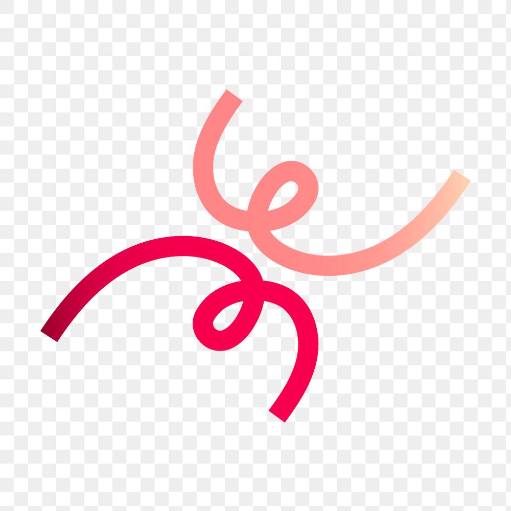 Abstract scribble png logo element, pink gradient design