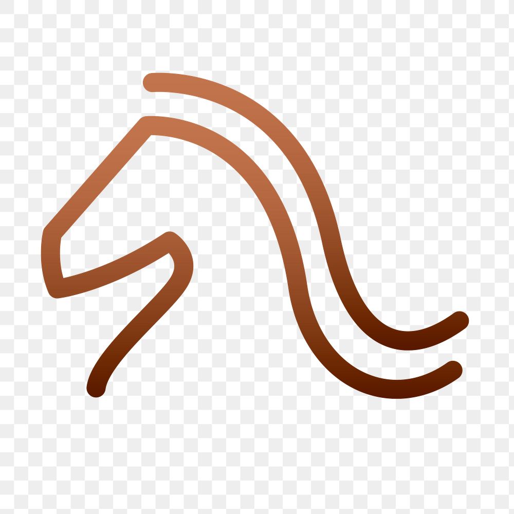 Horse png logo, equestrian sports element in gradient design