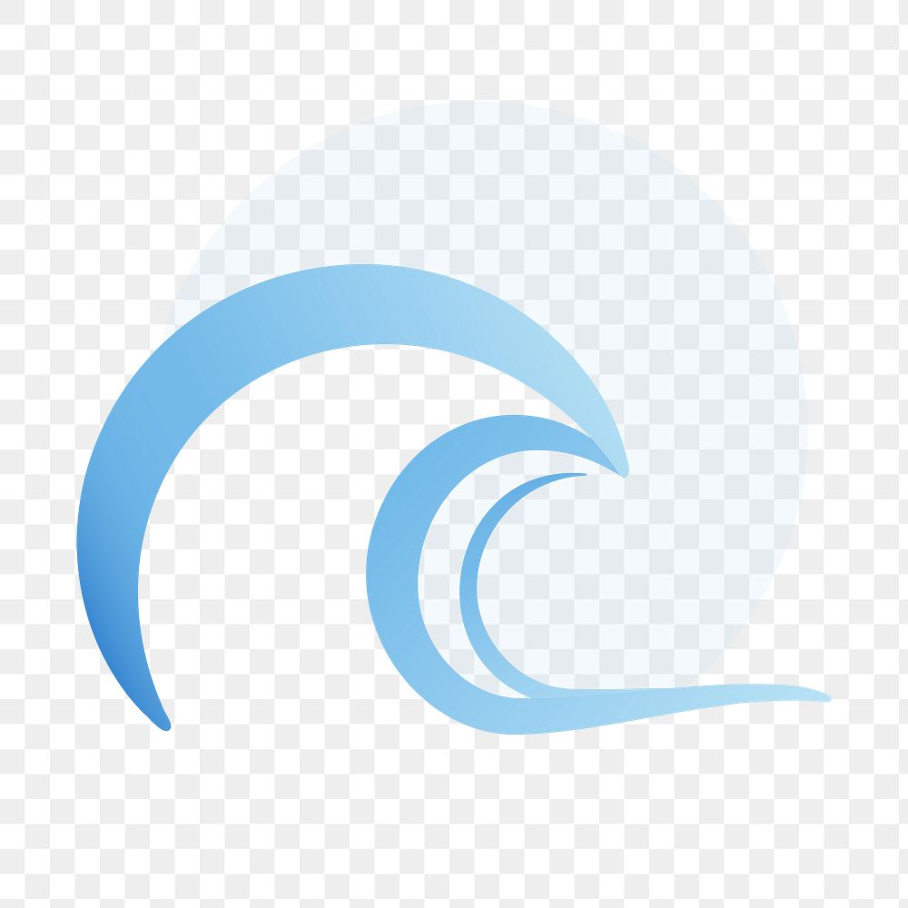 Sea wave png logo element, blue creative water graphic for business