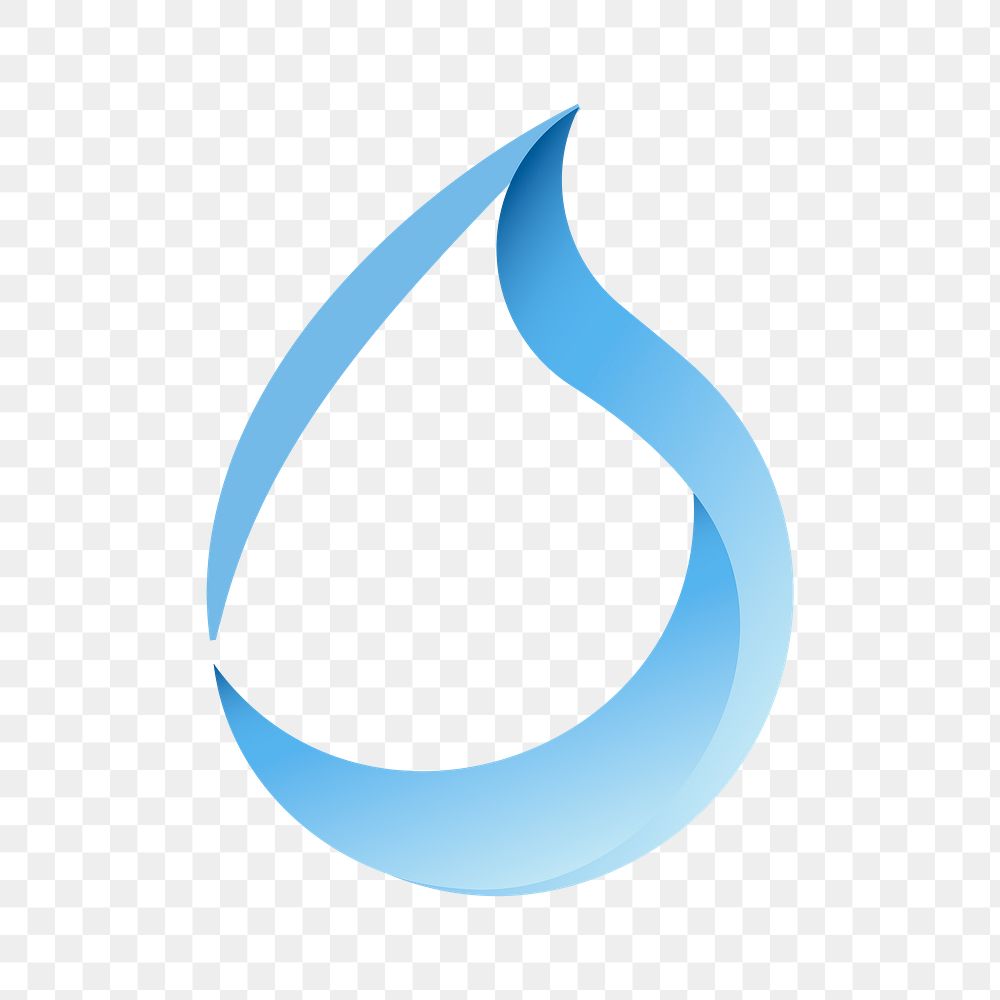 Water drop png logo sticker, animated blue environment graphic