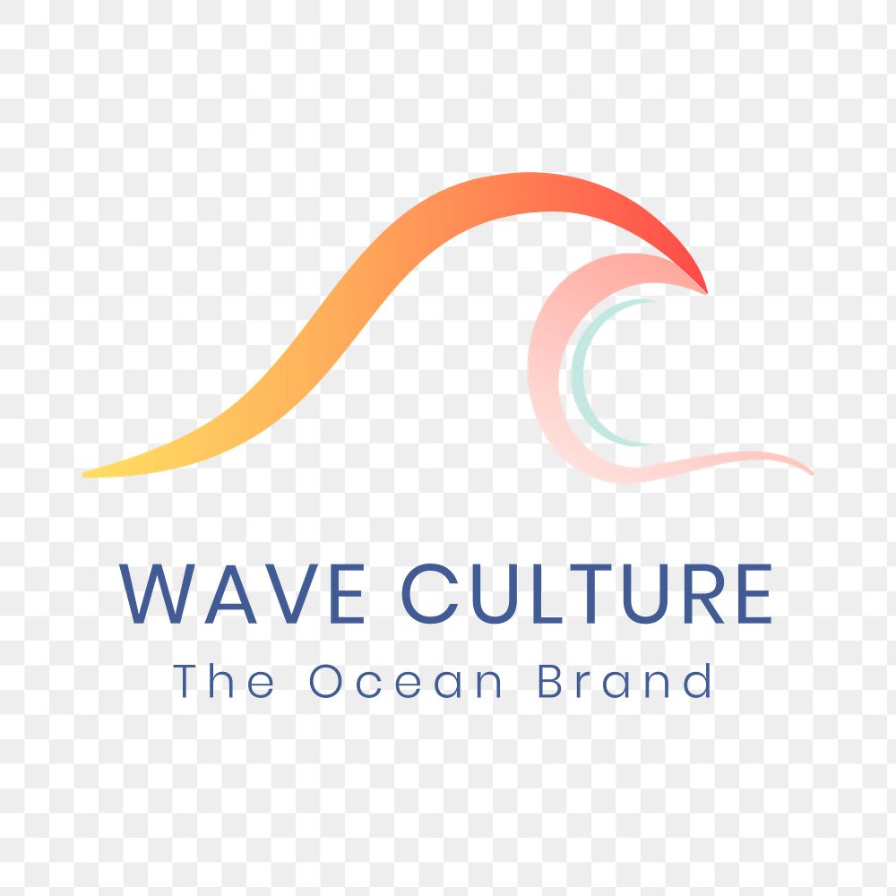 Ocean wave png logo, water business, animated graphic in transparent design