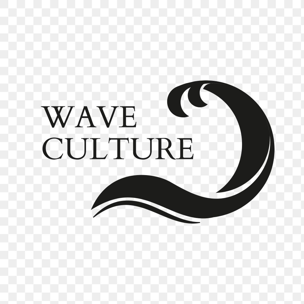 Sea wave png logo, water business, animated graphic in transparent design
