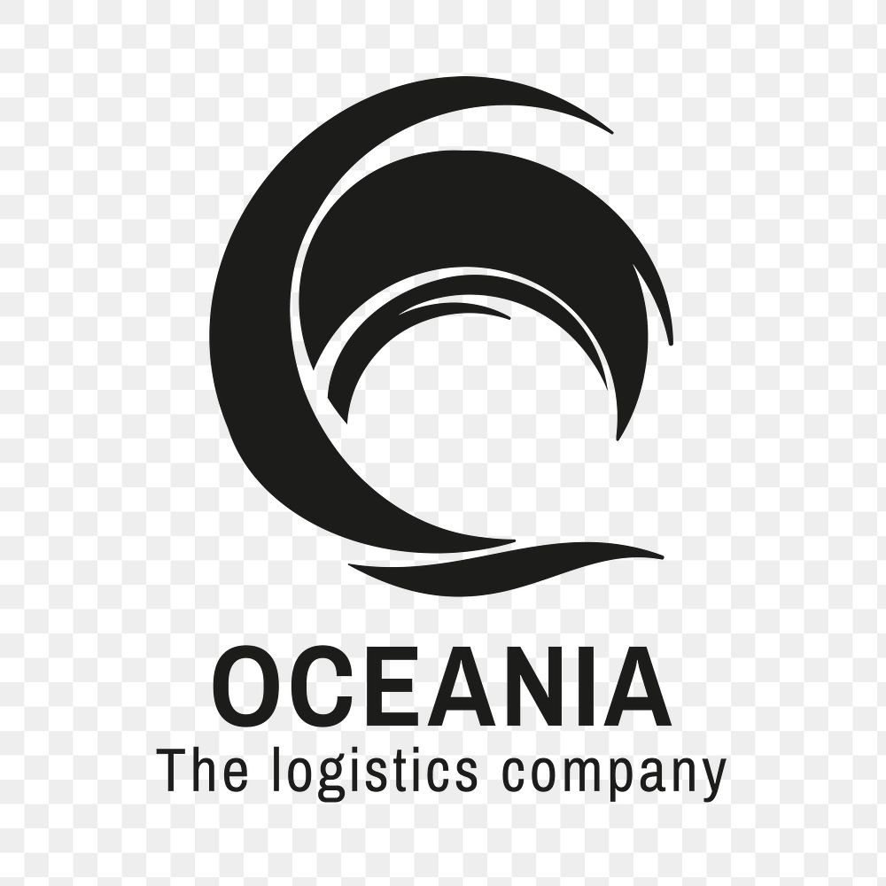 Ocean wave png logo, logistic company, animated graphic in transparent design