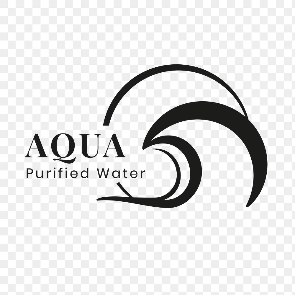 Aqua png business logo, water company, creative flat design, transparent design