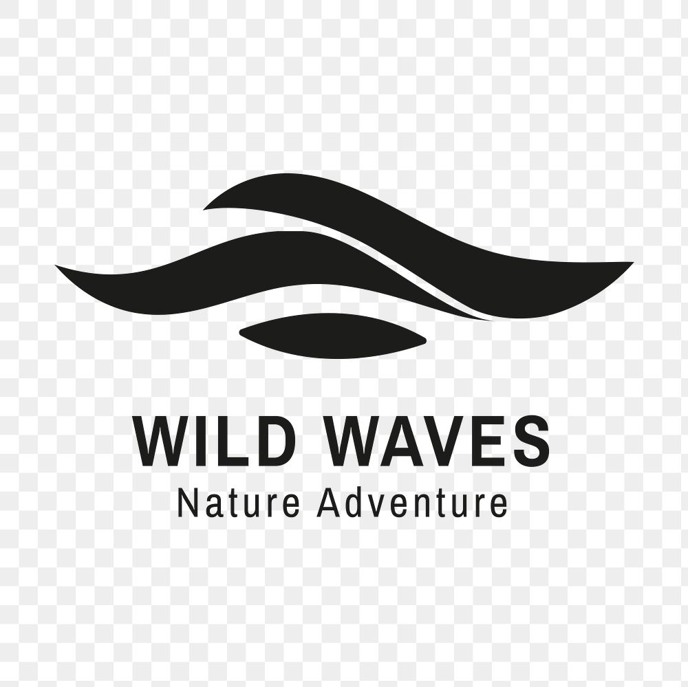 Wave png business logo, black water animated graphic