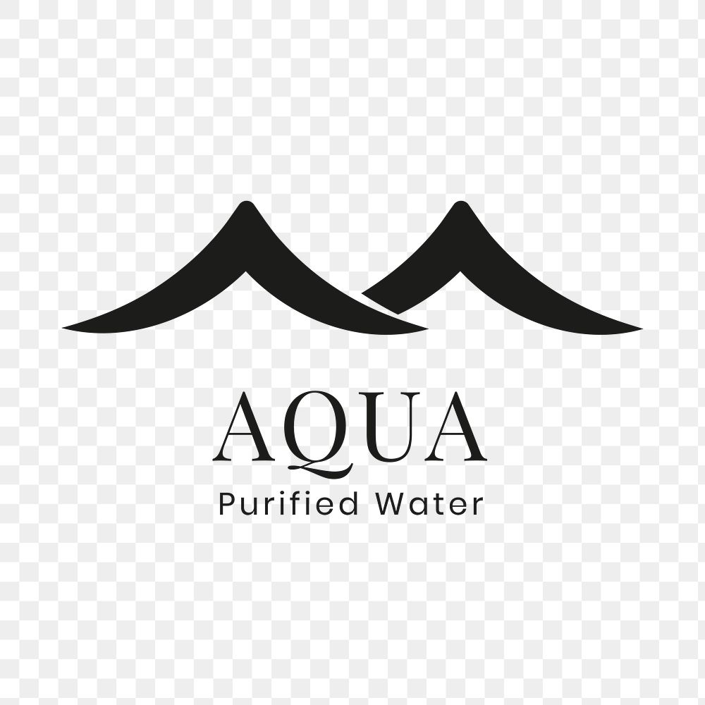 Aqua png business logo, water company, creative flat design, transparent design