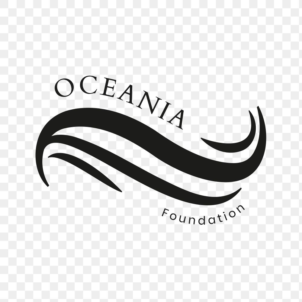 Ocean png logo clipart, creative water illustration for business