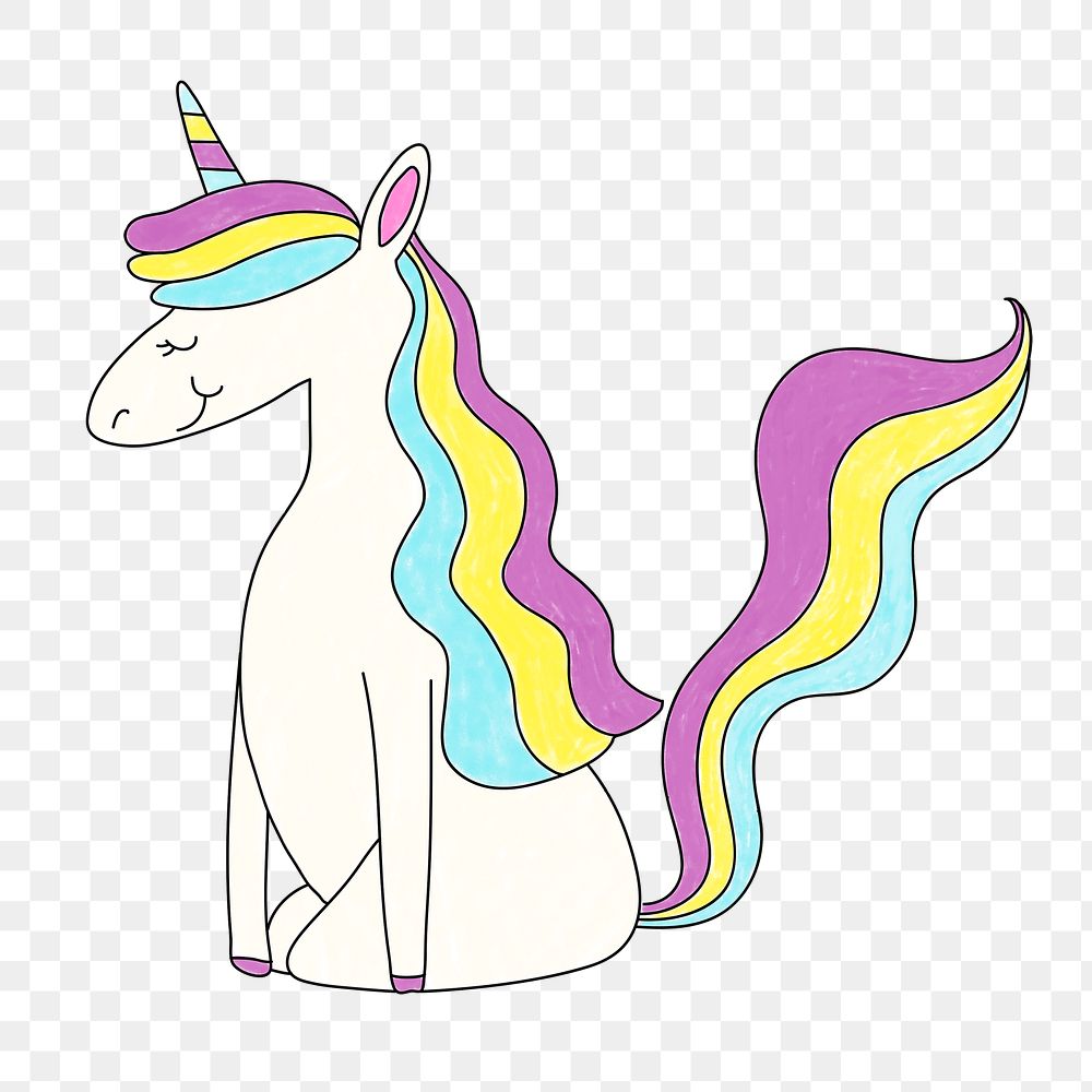 Unicorn cute png sticker, colorful illustration