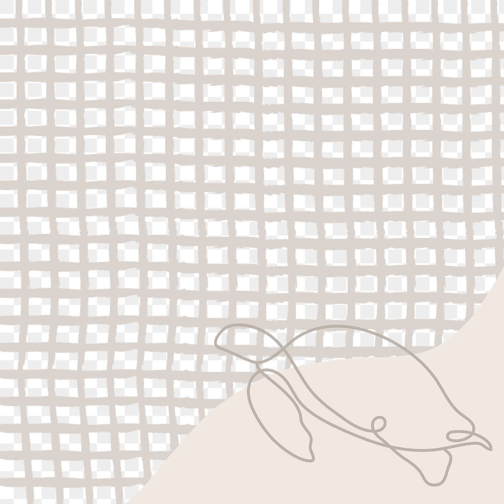 Png turtle background, beige grid, transparent design