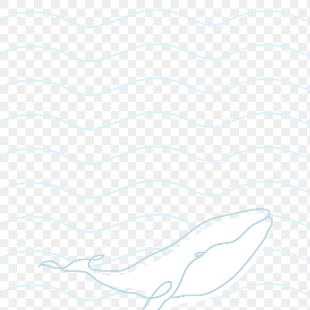 Whale png background, transparent ocean design