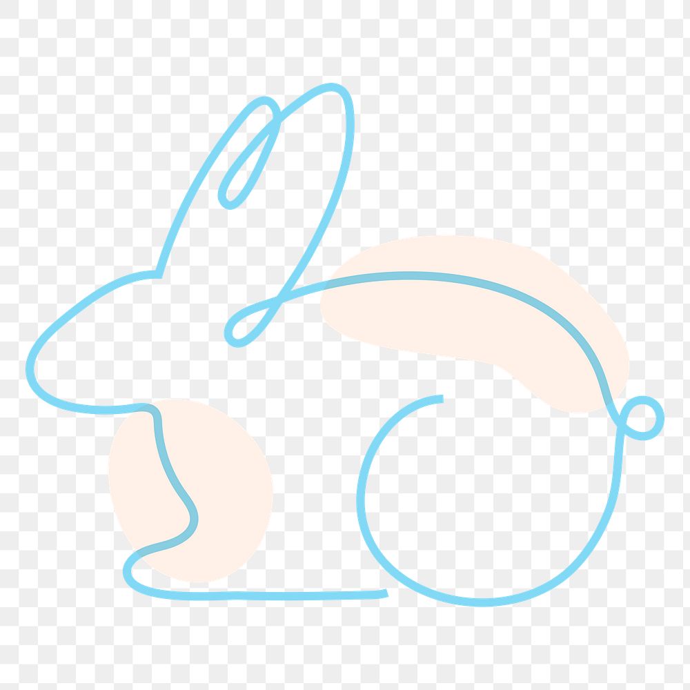 Rabbit png sticker, line art illustration