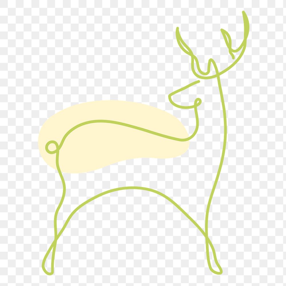 Deer png sticker, line art illustration