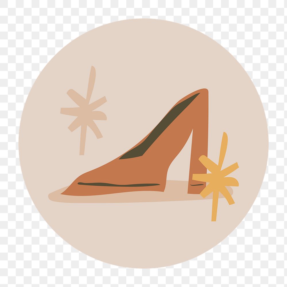 Fashion Instagram highlight png cover, high heels doodle in earth tone design