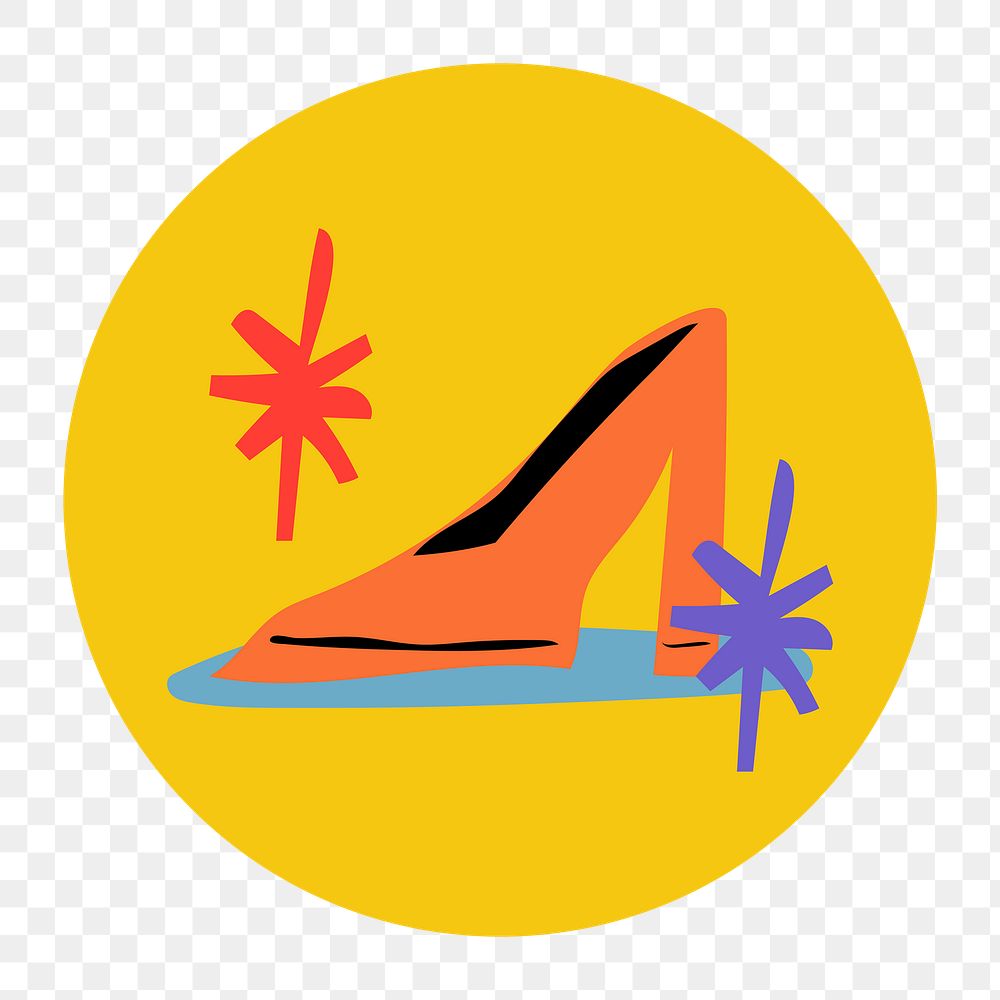 Fashion Instagram highlight png icon, high heels doodle in retro design