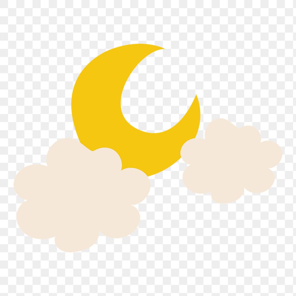 Moon doodle png sticker, weather illustration