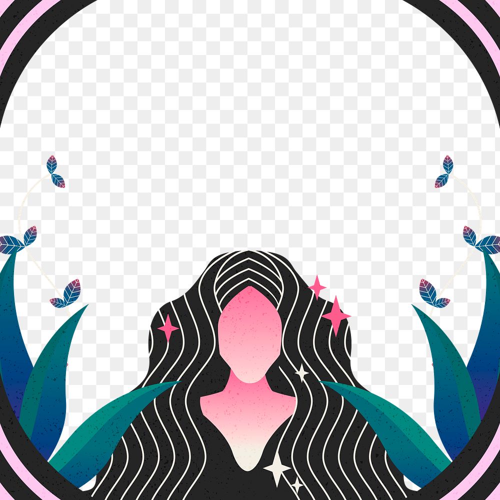 Magical woman png frame, transparent background, collage element
