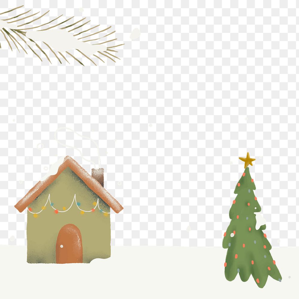 Christmas border png, transparent background, winter holidays illustration
