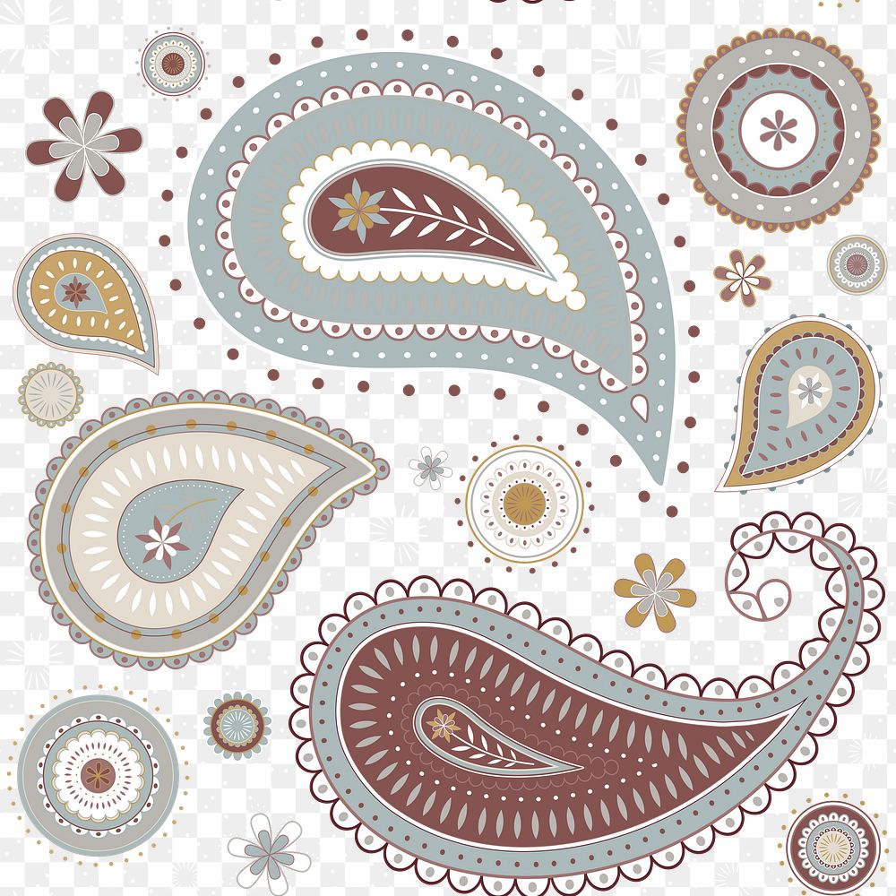 Indian paisley background png transparent, abstract floral pattern
