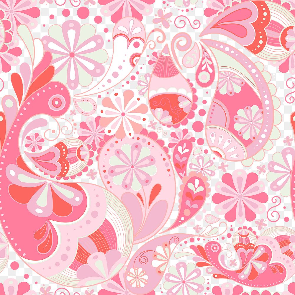 Pink paisley background png, traditional pattern in feminine design