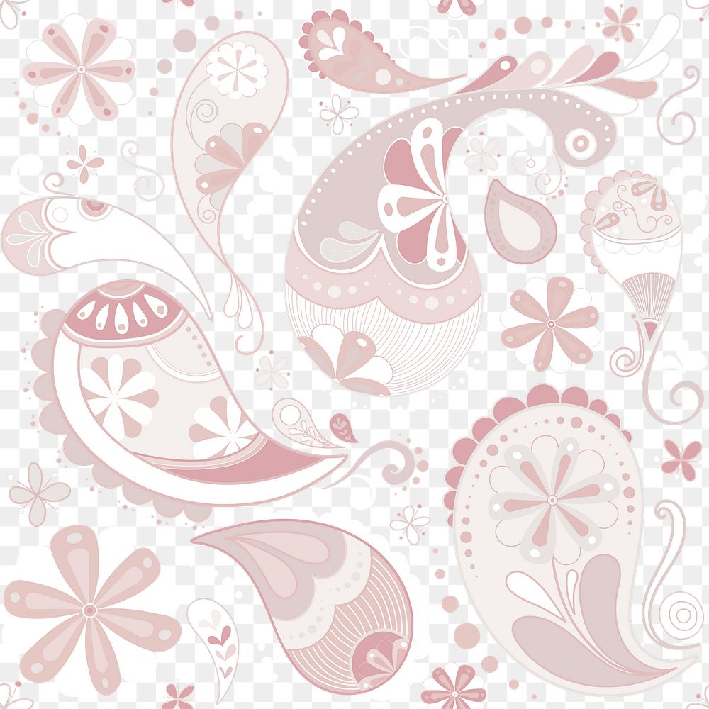 Feminine pattern background png, pink cute illustration