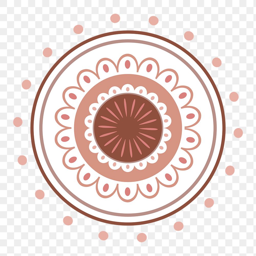 Paisley mandala png sticker, feminine pastel design