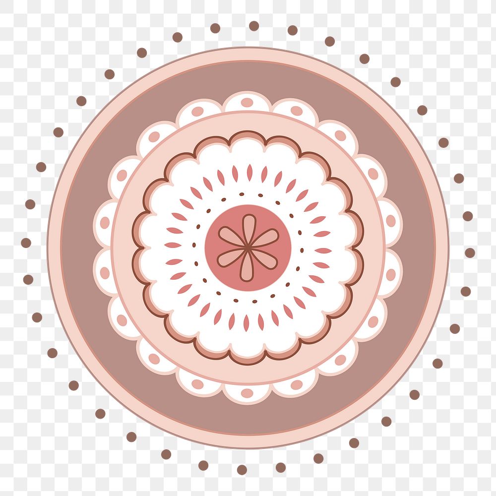 Paisley mandala png sticker, feminine pastel design