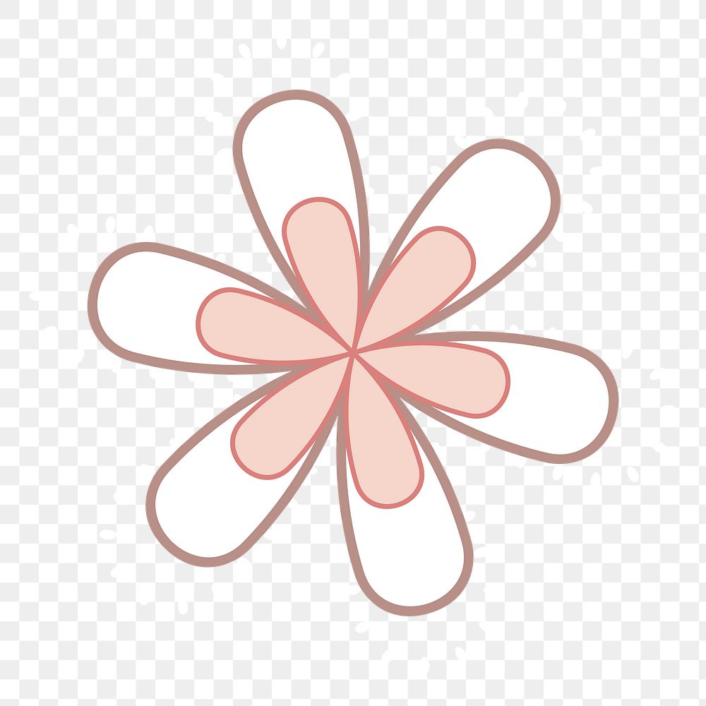 Pink flower png sticker, nude traditional Indian illustration