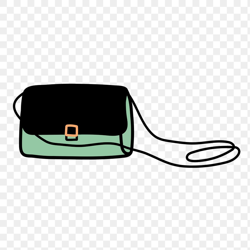 Purse png, fashion handbag sticker element in transparent background