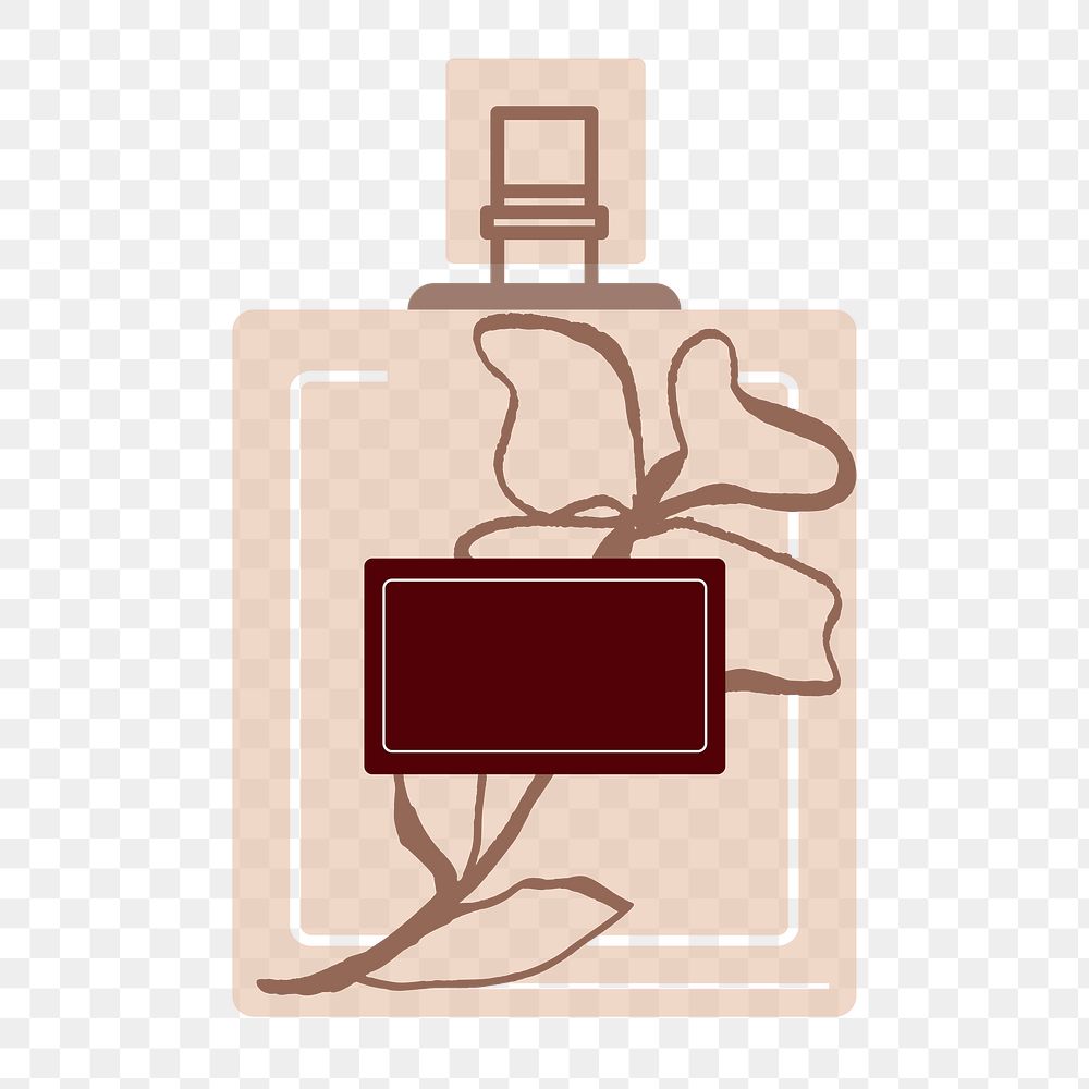 Perfume bottle png, aesthetic beauty branding sticker